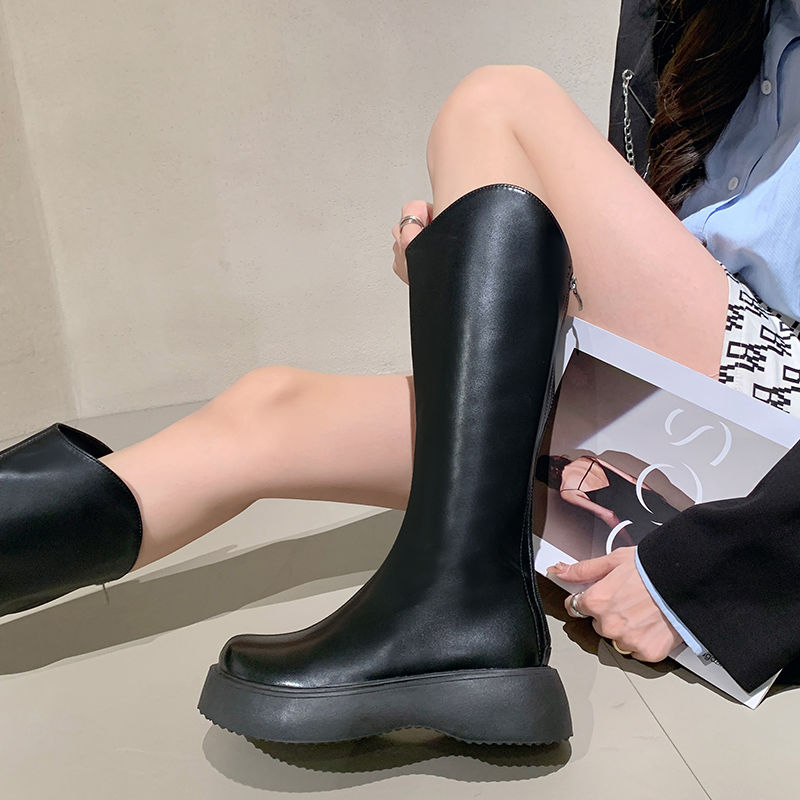 西部牛仔靴夏款騎士靴中筒馬丁靴切爾西靴長筒靴子女2023新款夏季