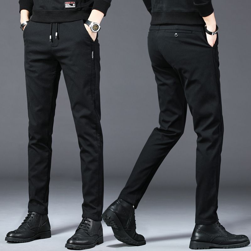 Men's casual pants, slim pants, men's Korean style trendy autumn sports pants, lace-up trousers, men's autumn and winter quick-drying pants