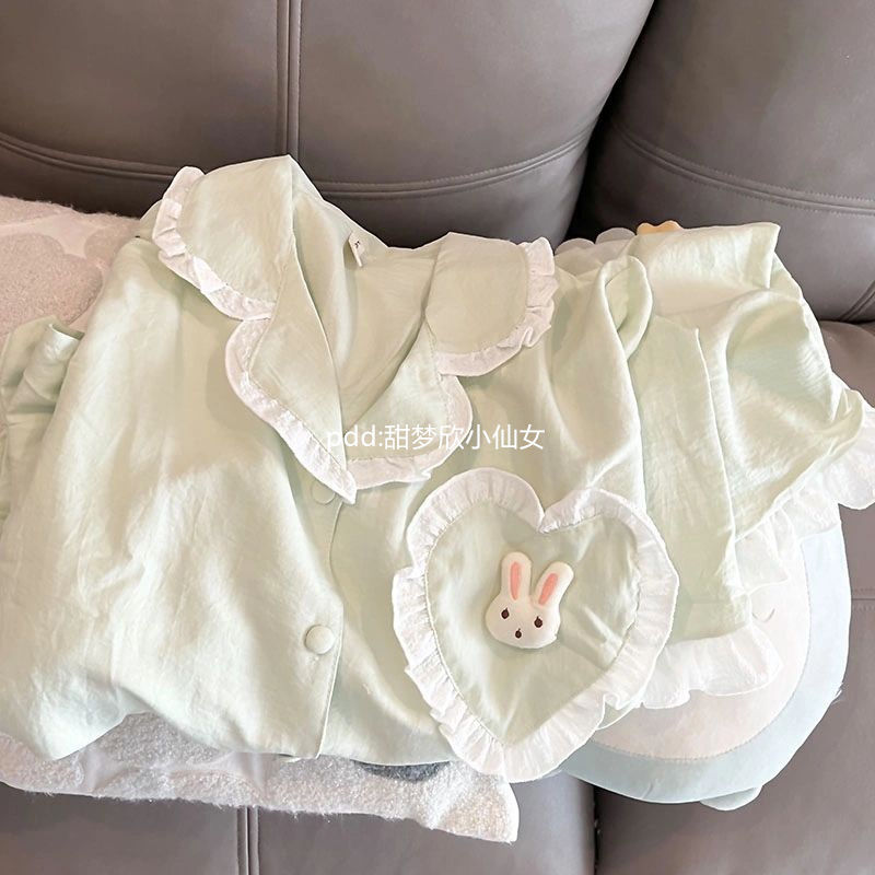 可愛清新兔子睡衣女春秋新款簡約日系ins學生宿舍外穿居家服套裝