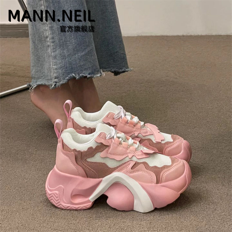 Student soft girl sports shoes for women 2023 autumn new pink daddy shoes for women retro Hong Kong style Internet celebrity trendy shoes for women