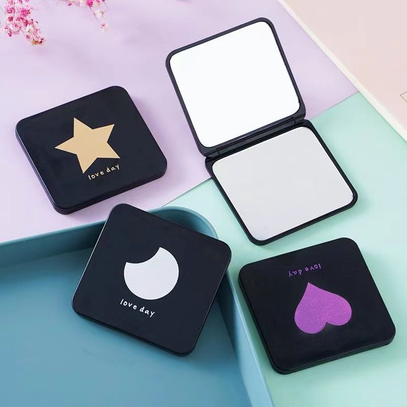 Small mirror, high-looking desktop mini makeup mirror, double-sided portable foldable makeup mirror, student antique small mirror