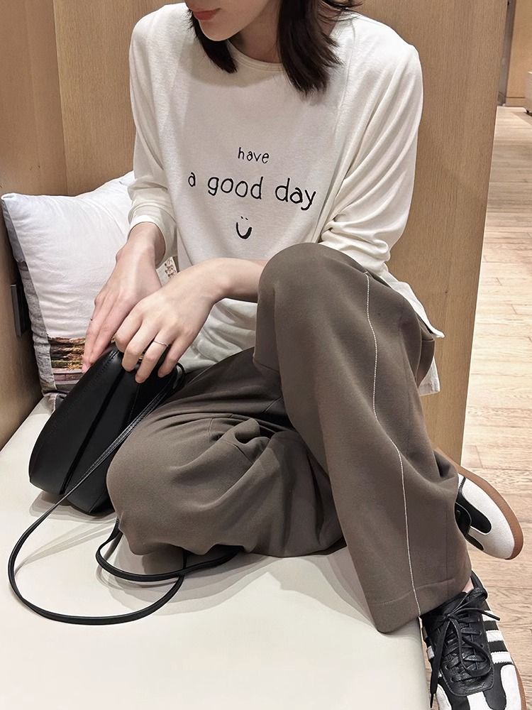 加絨加厚打底衫中長款長袖T恤女秋冬ins潮設計感寬鬆韓版內搭上衣