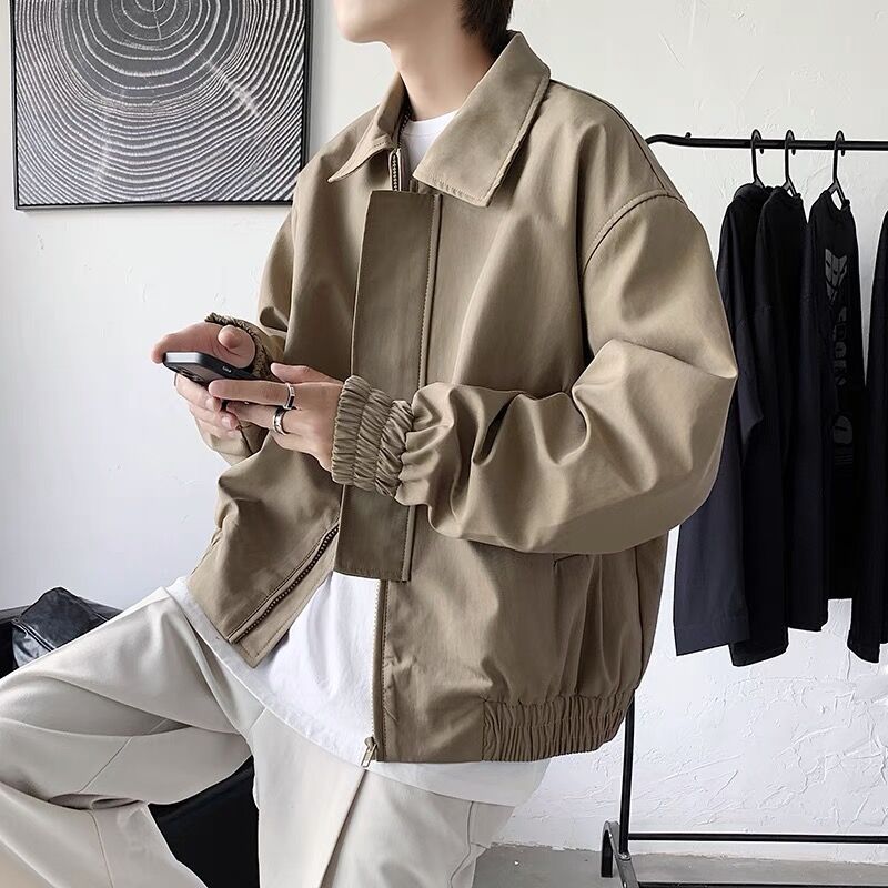 墊肩飛行員夾克小眾高級感外套男輕奢潮牌ins設計感vintage棒球服