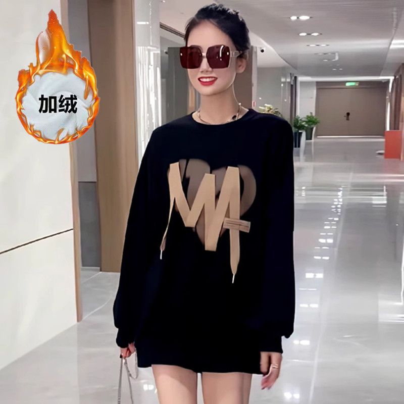 秋冬季加絨加厚衛衣女歐貨寬鬆大碼慵懶風韓版休閒上衣外套潮ins