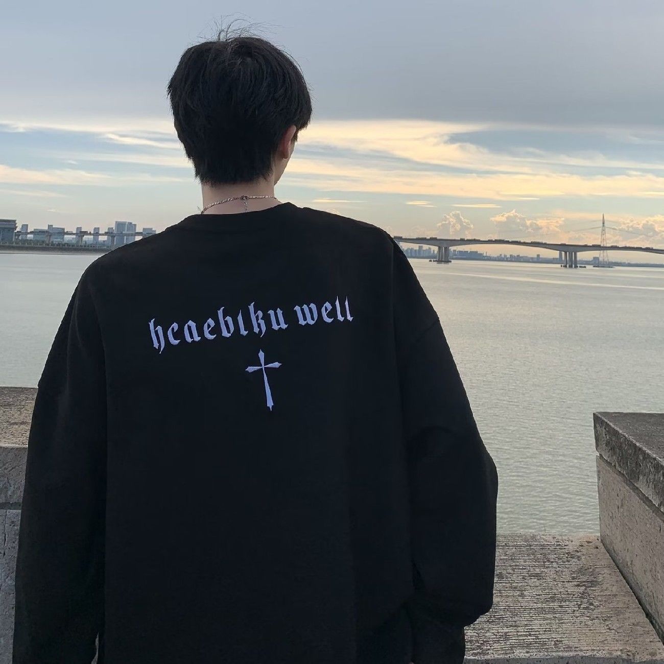 麂皮絨衛衣男秋季新款美式高街痞帥上衣服重磅寬鬆潮流百搭外套