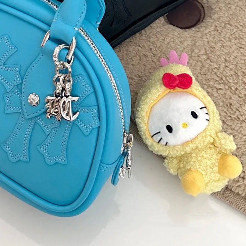 Mimizi's same fried shrimp hellokitty doll kt plush toy Hello Kitty doll school bag backpack pendant