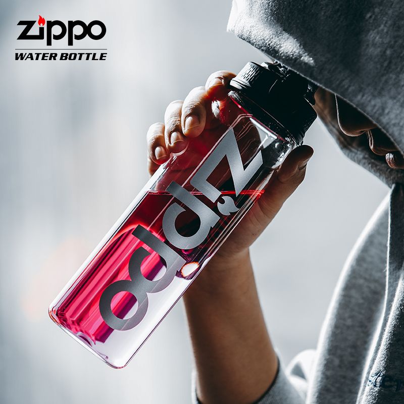Zippo水杯吸管杯便携水壶800ml大容量学生杯子tritan健身运动水杯