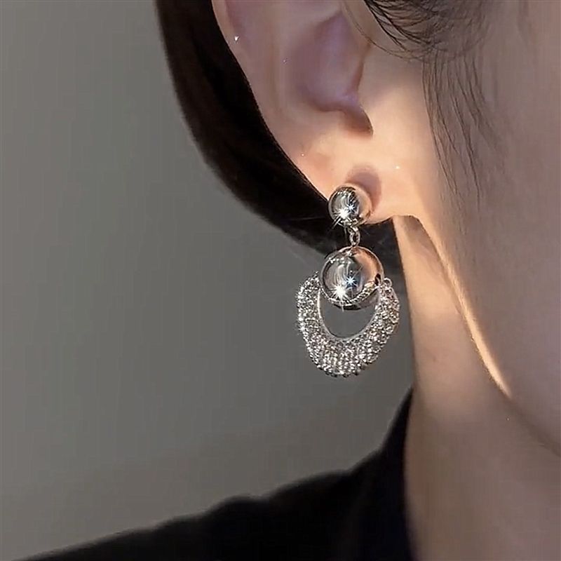 Boucles d'oreilles clips attrape-rêves à pampilles en argent 925_voghion.com