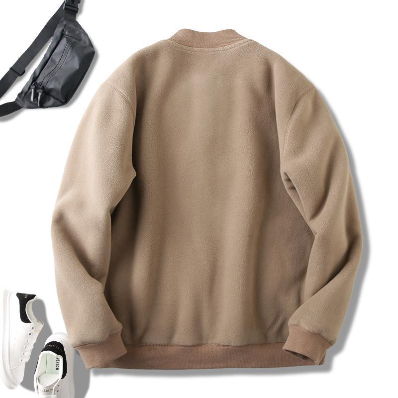 American double-sided thickened men's flying baseball jacket, fleece insulation top, trendy_voghion.com