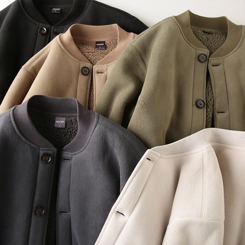 American double-sided thickened men's flying baseball jacket, fleece insulation top, trendy_voghion.com