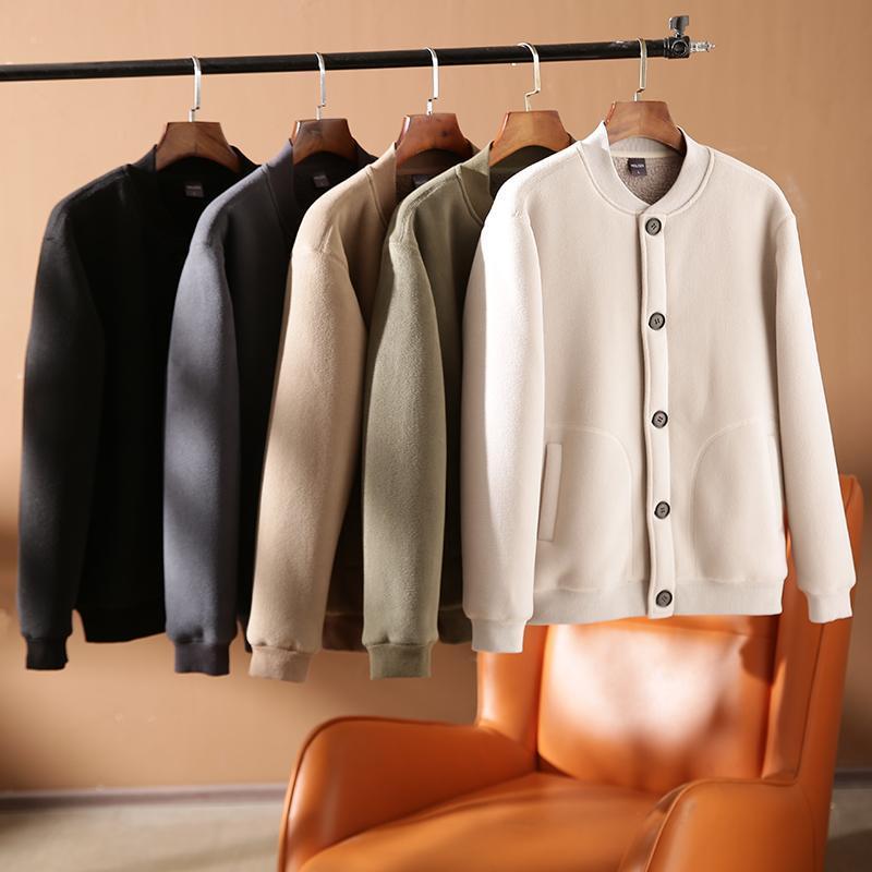 American double-sided thickened men's flying baseball jacket, fleece insulation top, trendy_voghion.com