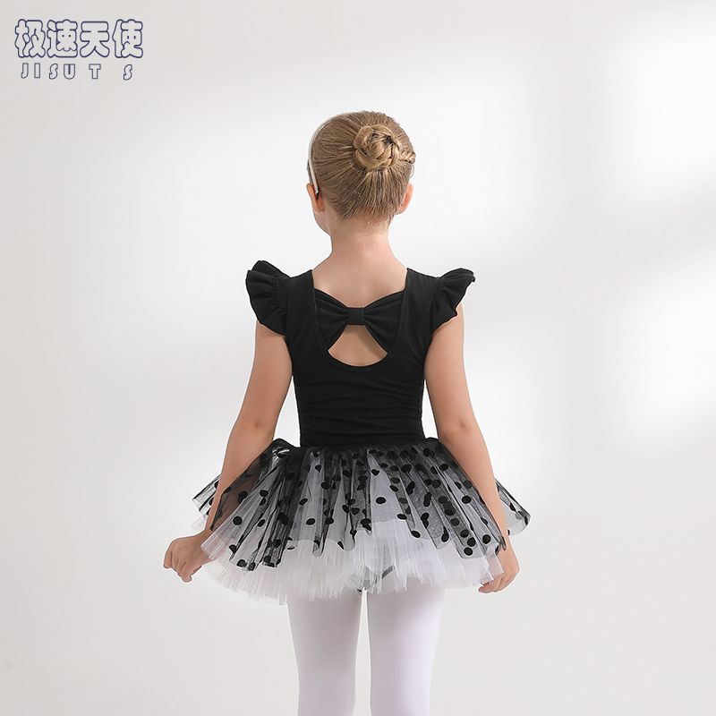 兒童舞蹈服夏季無袖黑色韓版新款女孩純棉女童練功服幼兒芭蕾舞裙