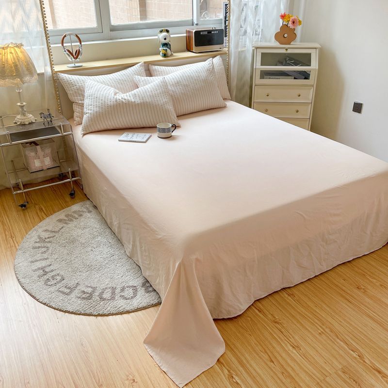 纯色水洗棉四件套床上用品床单被套罩床品大学生宿舍三高颜值柔软