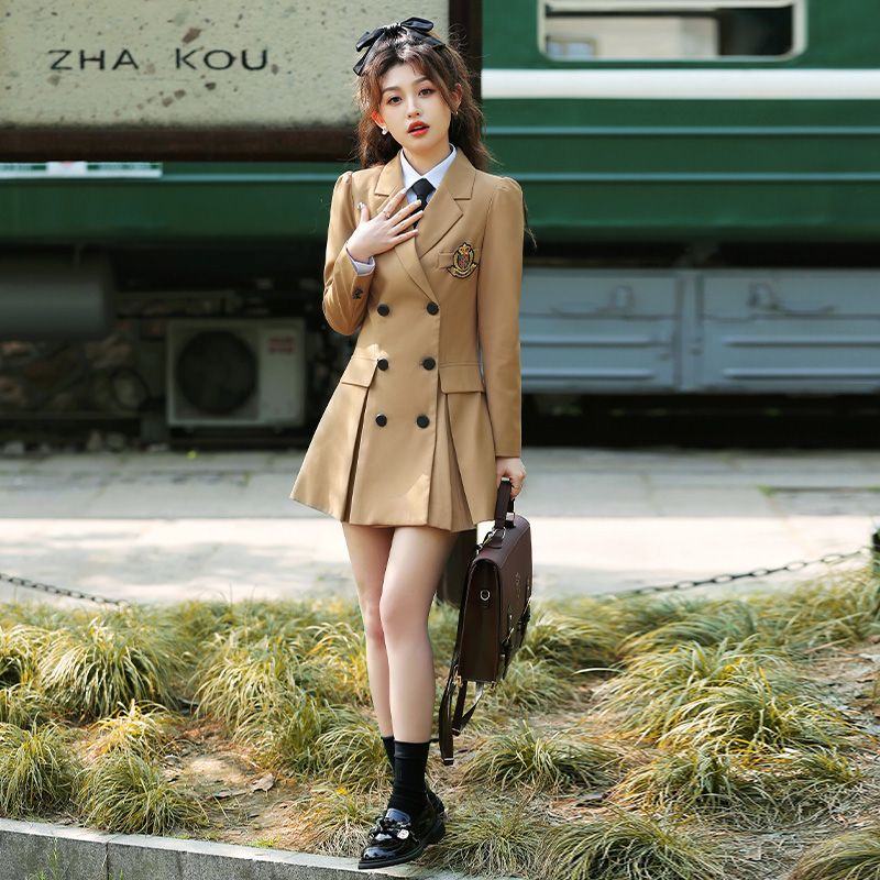 Card medium long suit dress suit women's autumn college style debate competition formal suit teacher professional wear