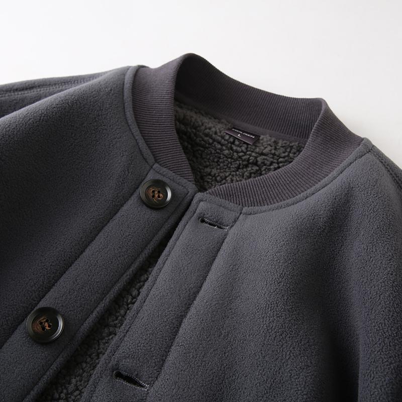 American double-sided thickened men's flying baseball jacket, fleece insulation top, trendy_voghion.com