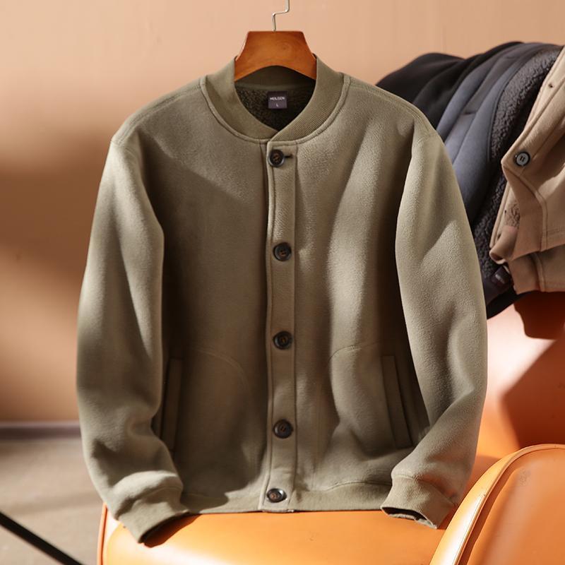American double-sided thickened men's flying baseball jacket, fleece insulation top, trendy_voghion.com