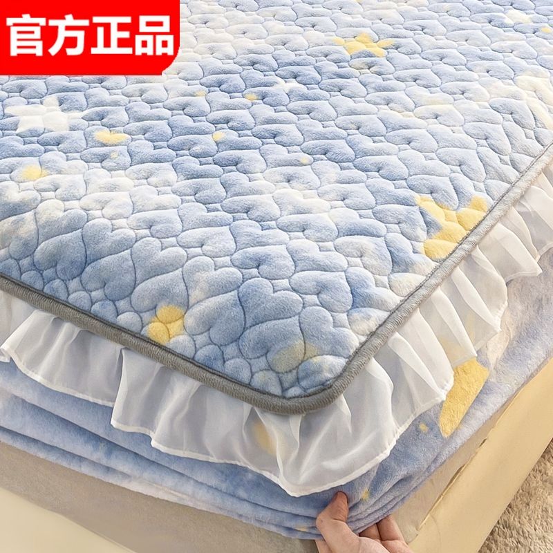牛奶绒床笠三件套加厚保暖珊瑚绒床罩单件防滑固定床单席梦思垫套