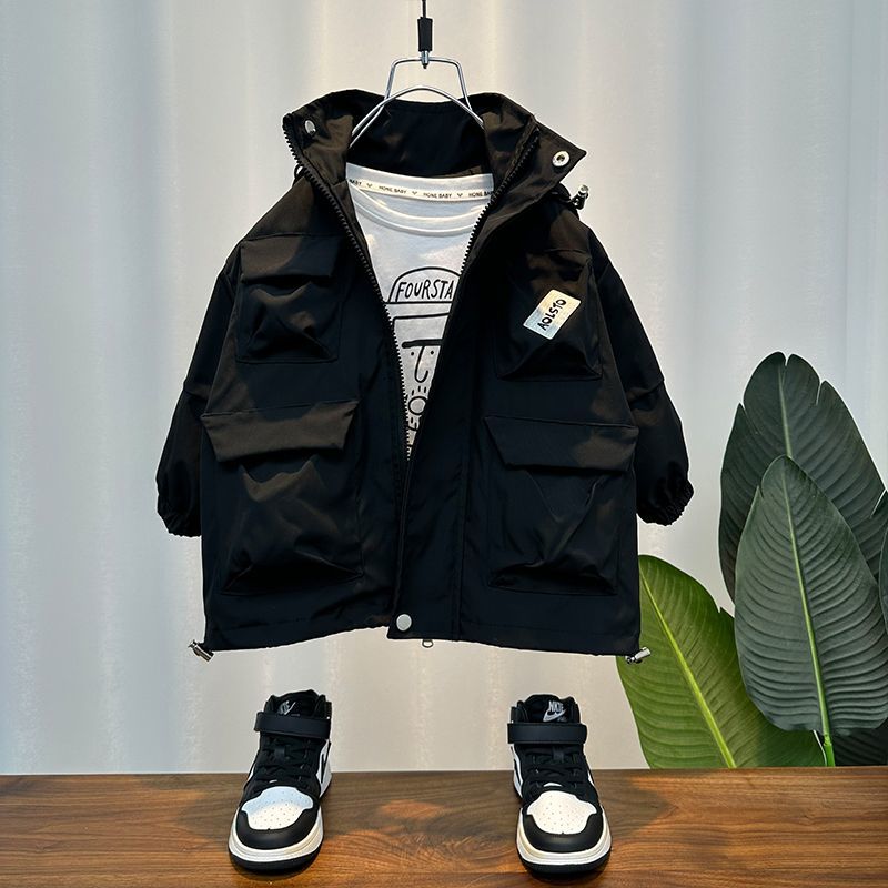 Boys' Jackets 2023 New Fashionable Boy Baby Spring and Autumn Clothes Children's Fashionable and Handsome Windbreaker Jacket