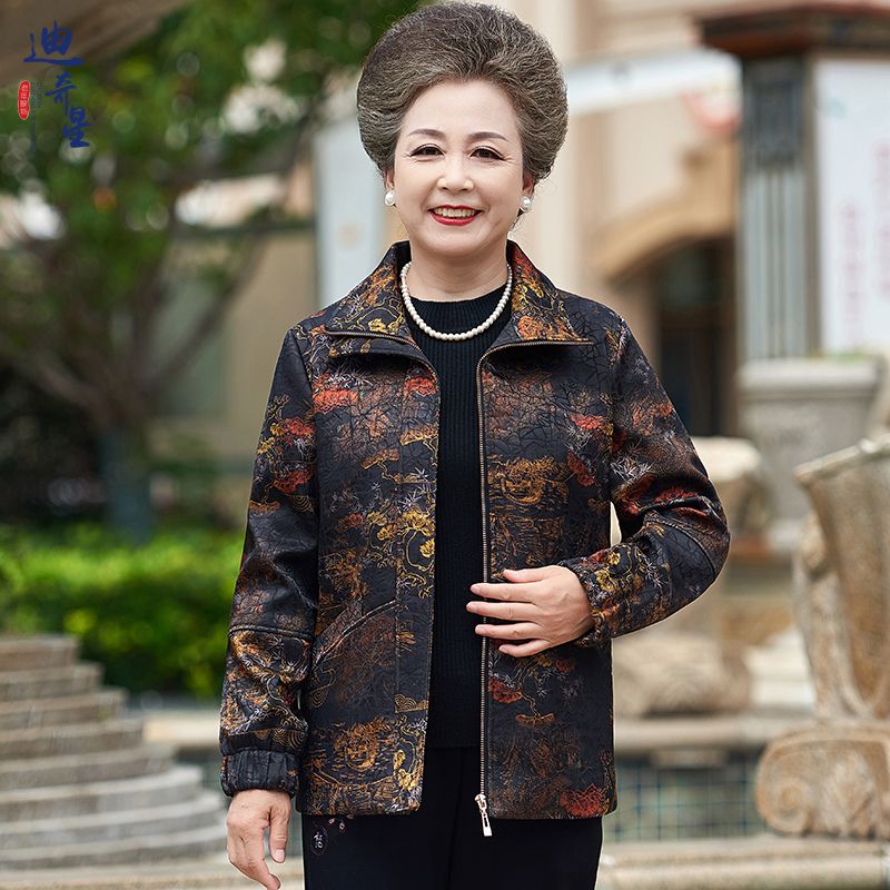 Mother's coat, spring and autumn style, new style, middle-aged and elderly women's autumn windbreaker, grandma's clothes, old man's clothes, wife's