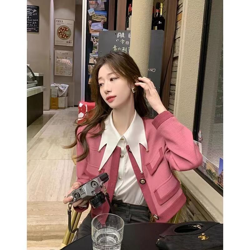 French style small fragrant jacket for women spring and autumn 2023 new style small loose design with short cardigan top
