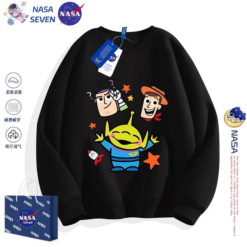 NASA巴斯光年兒童長袖上衣秋冬季卡通純棉衛衣外套男孩洋氣中大童