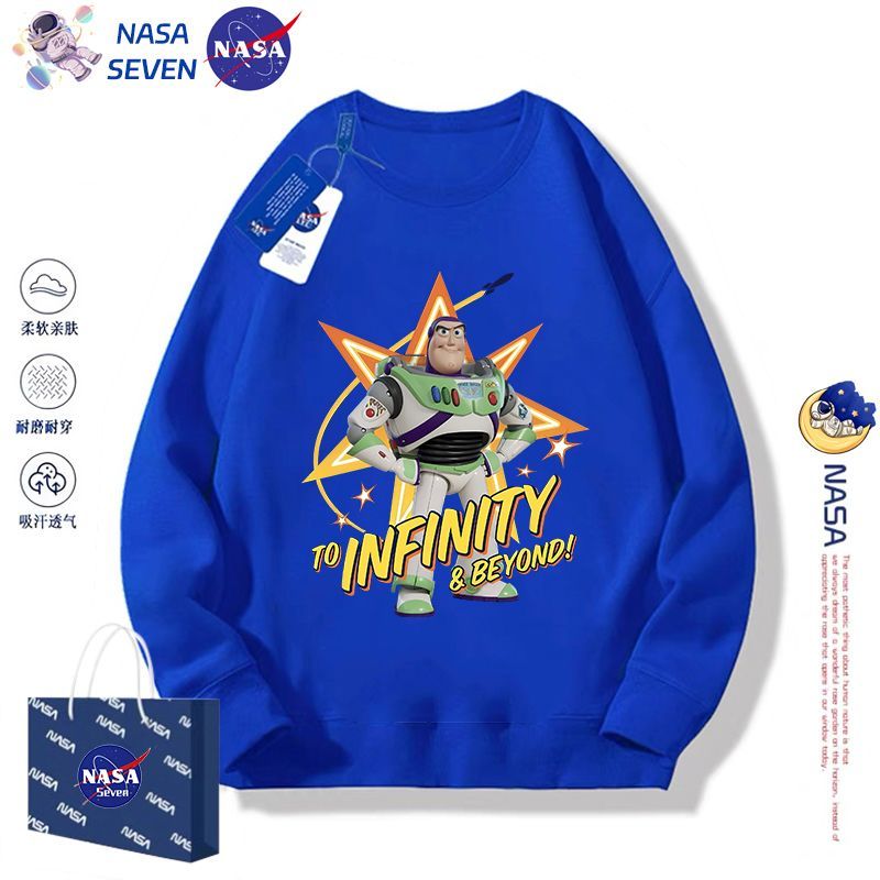 NASA co-branded Buzz Light long-sleeved boys and girls early autumn cartoon cotton sweatshirt jacket loose medium and large children's clothing
