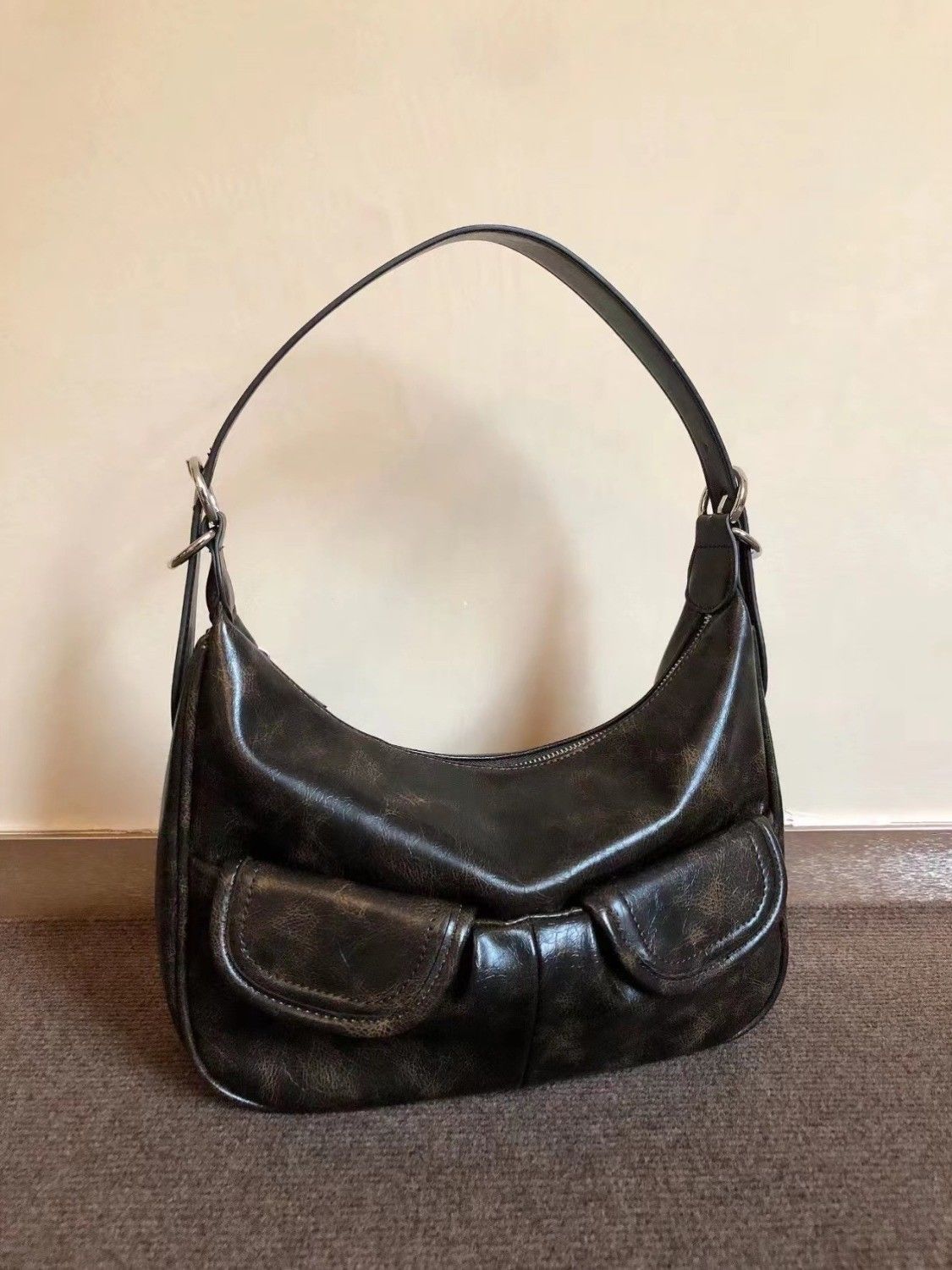 Maillard Distressed Underarm Bag Women's Shoulder Bag 2024 New Retro Women's Bag Handbag Crossbody Bag
