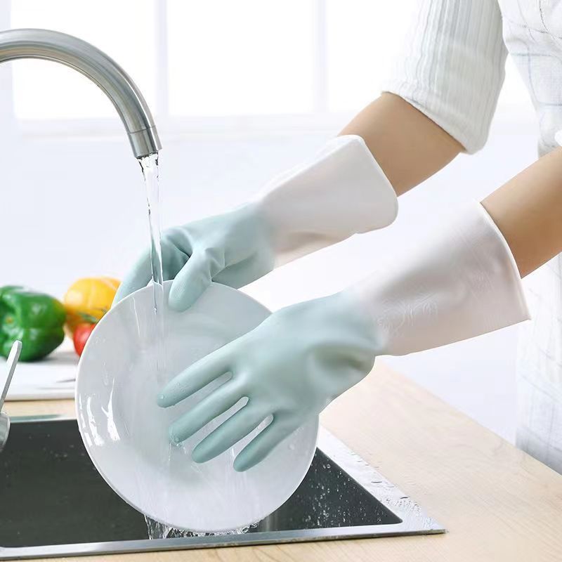防水胶手套橡胶耐磨乳胶厨房洗碗女洗菜手套牛筋耐用劳保清洁家务