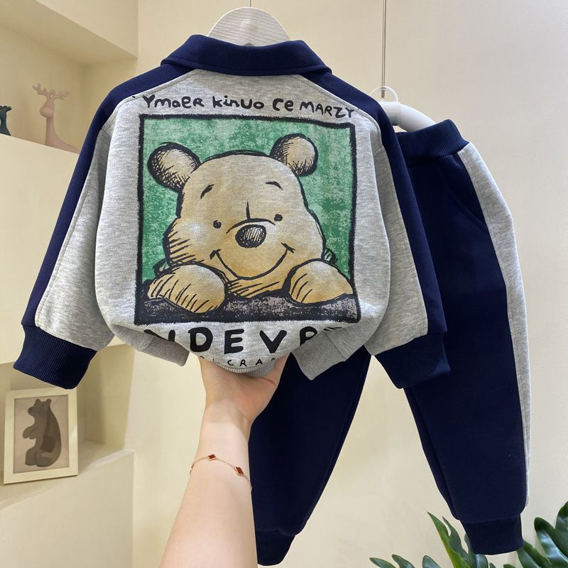 Boys' autumn polo shirt suit 23 new style boys' spring and autumn clothes children's handsome sports two-piece set