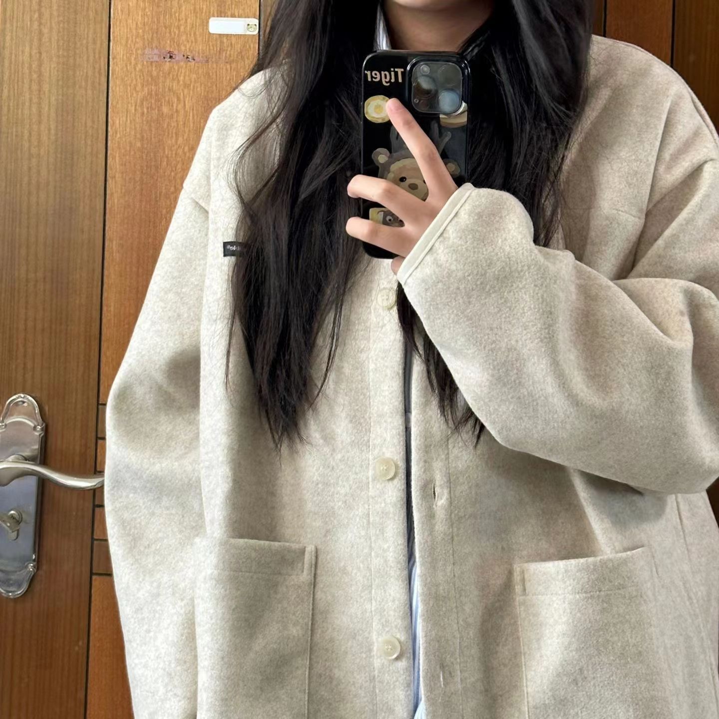 高级感!!!【慵懒开衫】日系复古设计感卫衣女INS韩版学生夹克外套