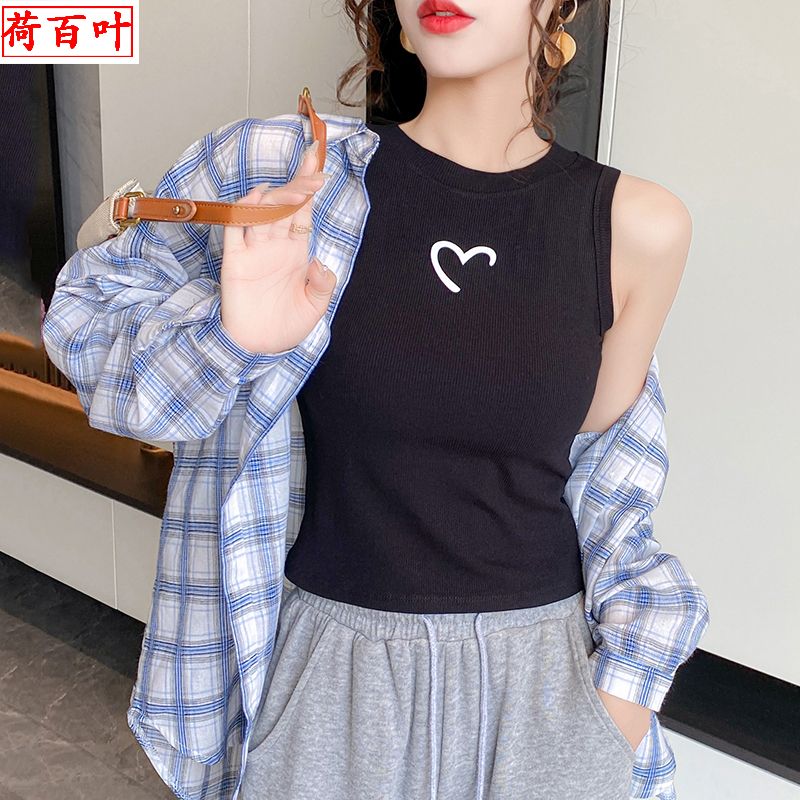 黑色吊帶小背心女內搭外穿新款防走光打底衫女士短款坎肩無袖上衣