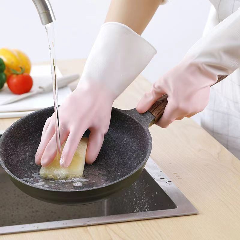 防水胶手套橡胶耐磨乳胶厨房洗碗女洗菜手套牛筋耐用劳保清洁家务