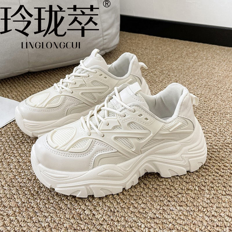 鞋子女春夏2023年新款爆款網紅透氣運動老爹鞋厚底chic百搭小眾潮