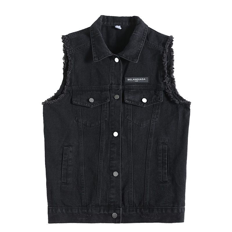 Retro large size loose denim vest jacket for women autumn new small sleeveless vest vest vest top