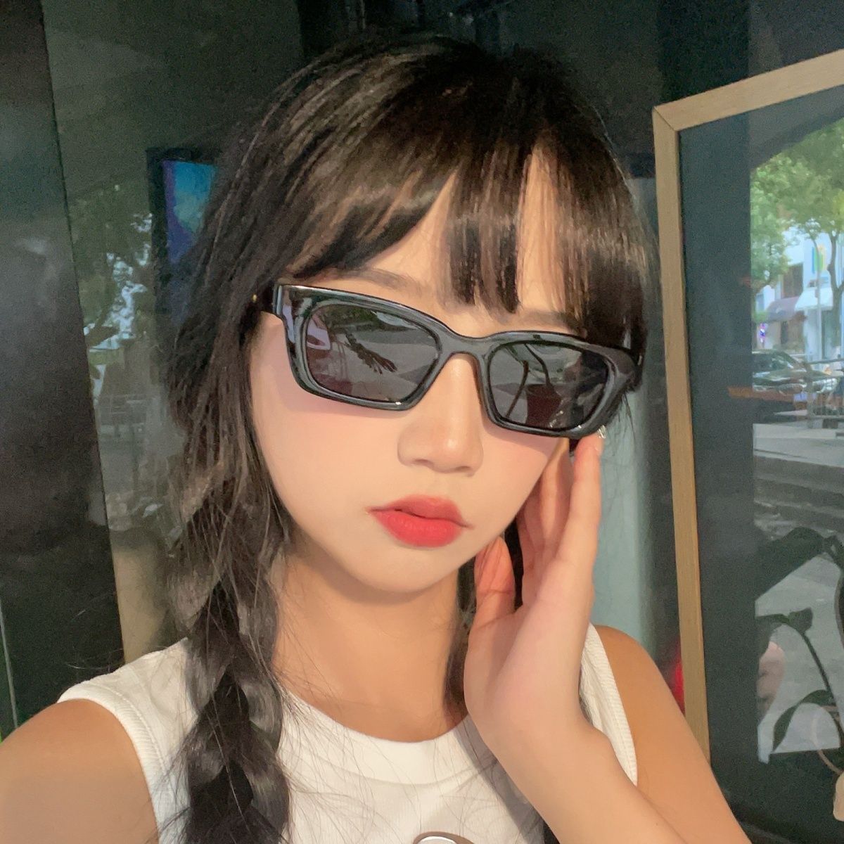 jennie同款墨鏡女夏高級感近視防曬防紫外線歐美貓眼潮酷太陽眼鏡