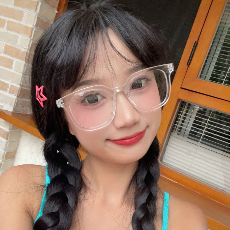 超輕眼鏡框女顯臉小透明白框2023新款素顏小眾近視度數可配眼鏡架