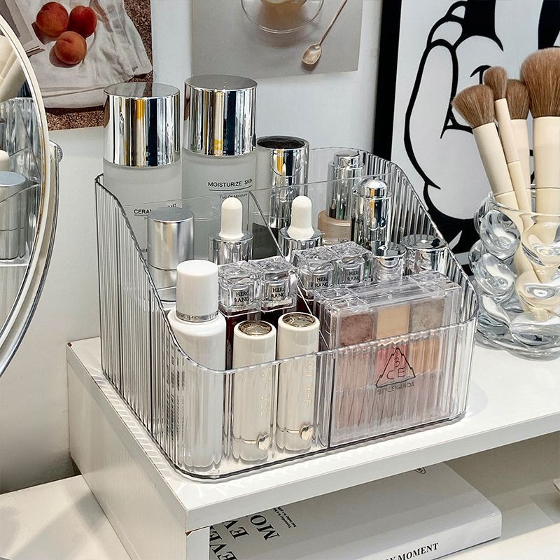 高级感化妆收纳盒透明亚克力护肤品桌上梳妆台桌面水乳收纳置物架