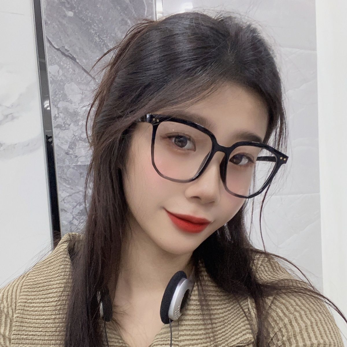 防藍光抗輻射近視眼鏡女大框顯臉小黑框有度數可配平光護眼睛架男