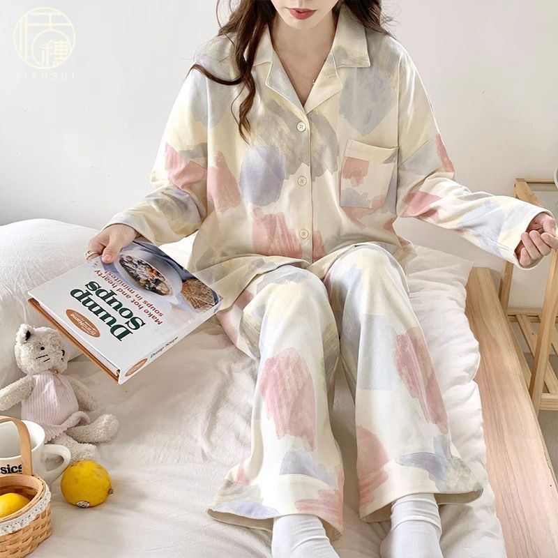 睡衣女款春秋季長袖2023年新款甜美高級感夏季冬天女士家居服套裝
