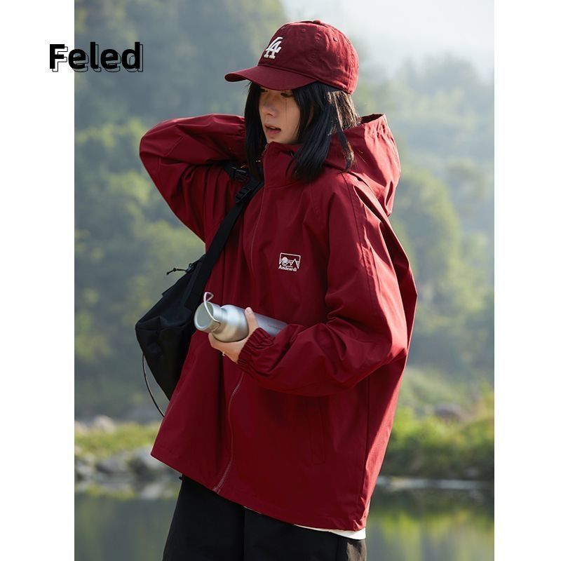 Feiradenton mountain series outdoor hooded jacket for men and women autumn loose mountaineering clothing casual functional jacket