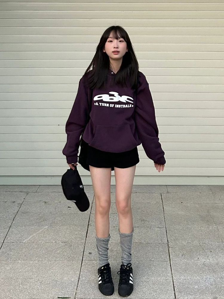 美式復古連帽衛衣女秋季新款字母印花情侶外套oversize慵懶風上衣