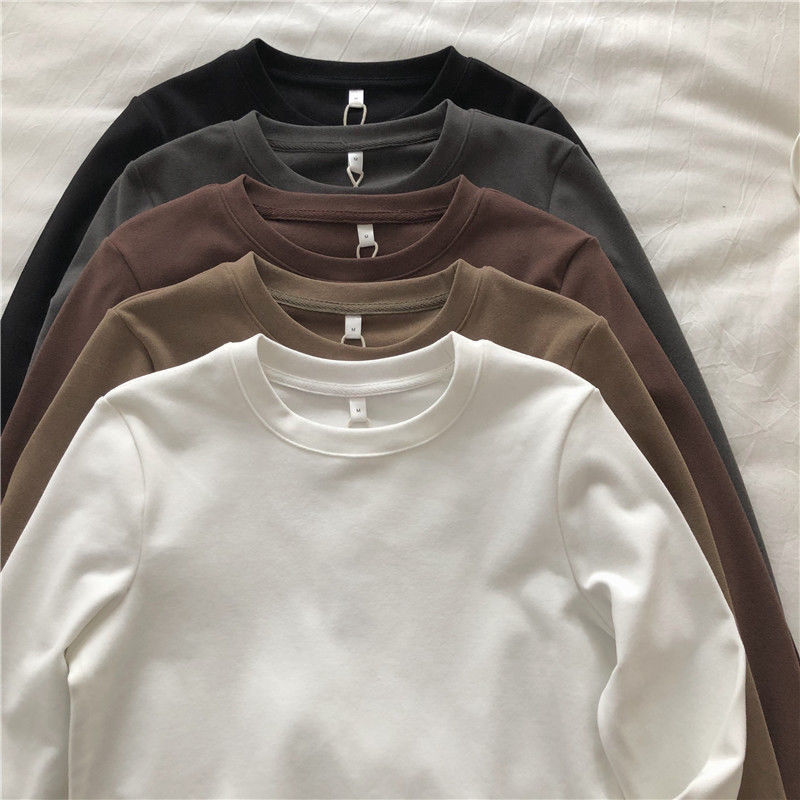 2023 New Thermal Clothing for Women Double-sided German Velvet Bottoming Shirt for Women with Velvet Round Neck Long Sleeves and Styled Autumn and Winter Tops