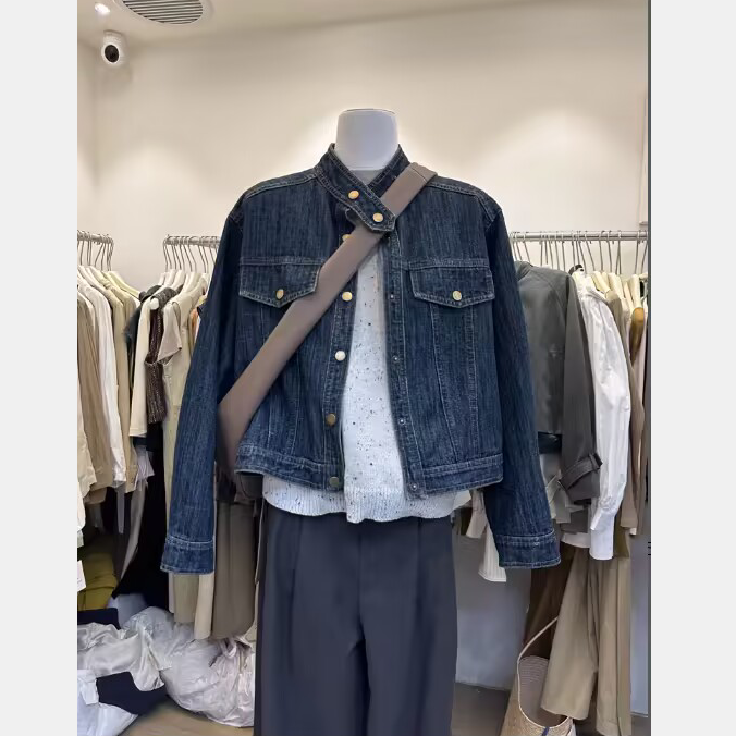 South Korea's Dongdaemun 2023 early autumn new Korean style loose retro commuting casual temperament versatile denim jacket