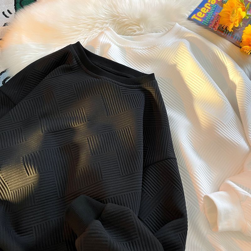 400g重磅卫衣男士春秋季新款高级感潮牌慵懒风长袖T恤帅气打底衫