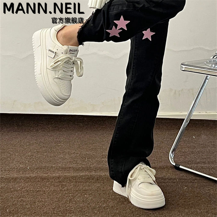 Mann Neil百搭软底时尚小白鞋女秋季爆款舒适显脚小运动板鞋