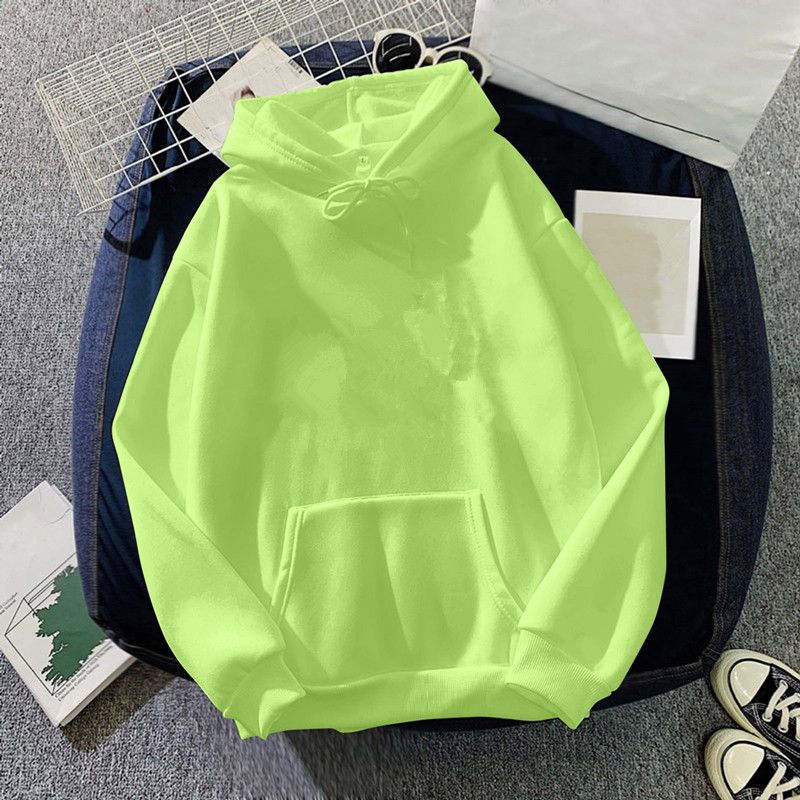 2024 autumn and winter new loose fit hooded solid color hoodie casual couple's shirt_voghion.com