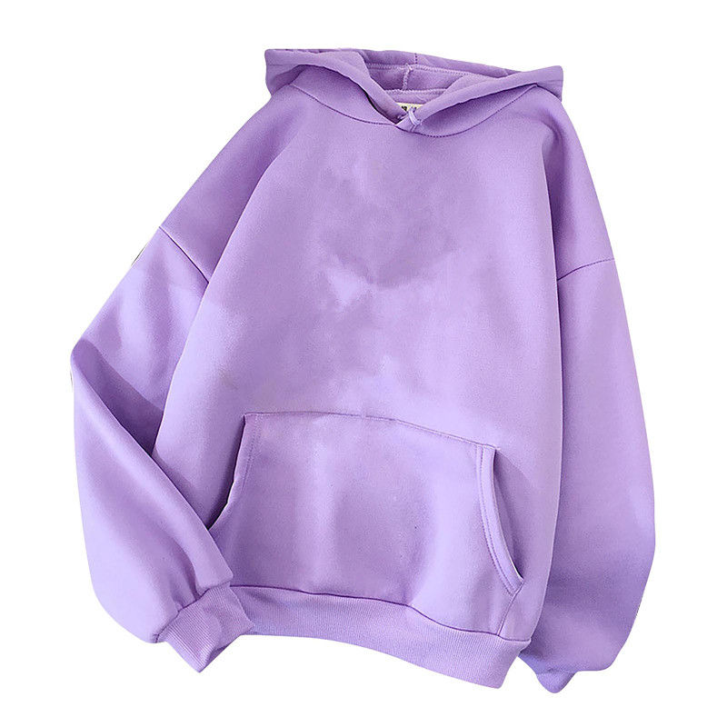 2024 autumn and winter new loose fit hooded solid color hoodie casual couple's shirt_voghion.com