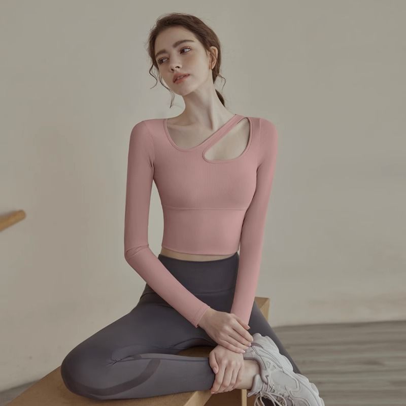 Sports tops for women long-sleeved T-shirts quick-drying fitness clothes running high-end fashion tight yoga clothes suits for women