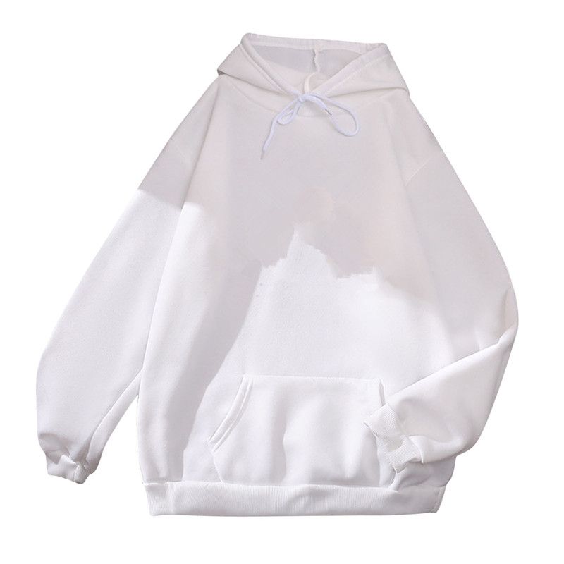 2024 autumn and winter new loose fit hooded solid color hoodie casual couple's shirt_voghion.com