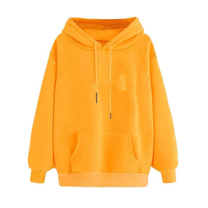 2024 autumn and winter new loose fit hooded solid color hoodie casual couple's shirt_voghion.com
